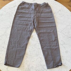 Eileen Fisher Petite Small Gray Tencel Pants Elastic Waist Cropped Minimalist